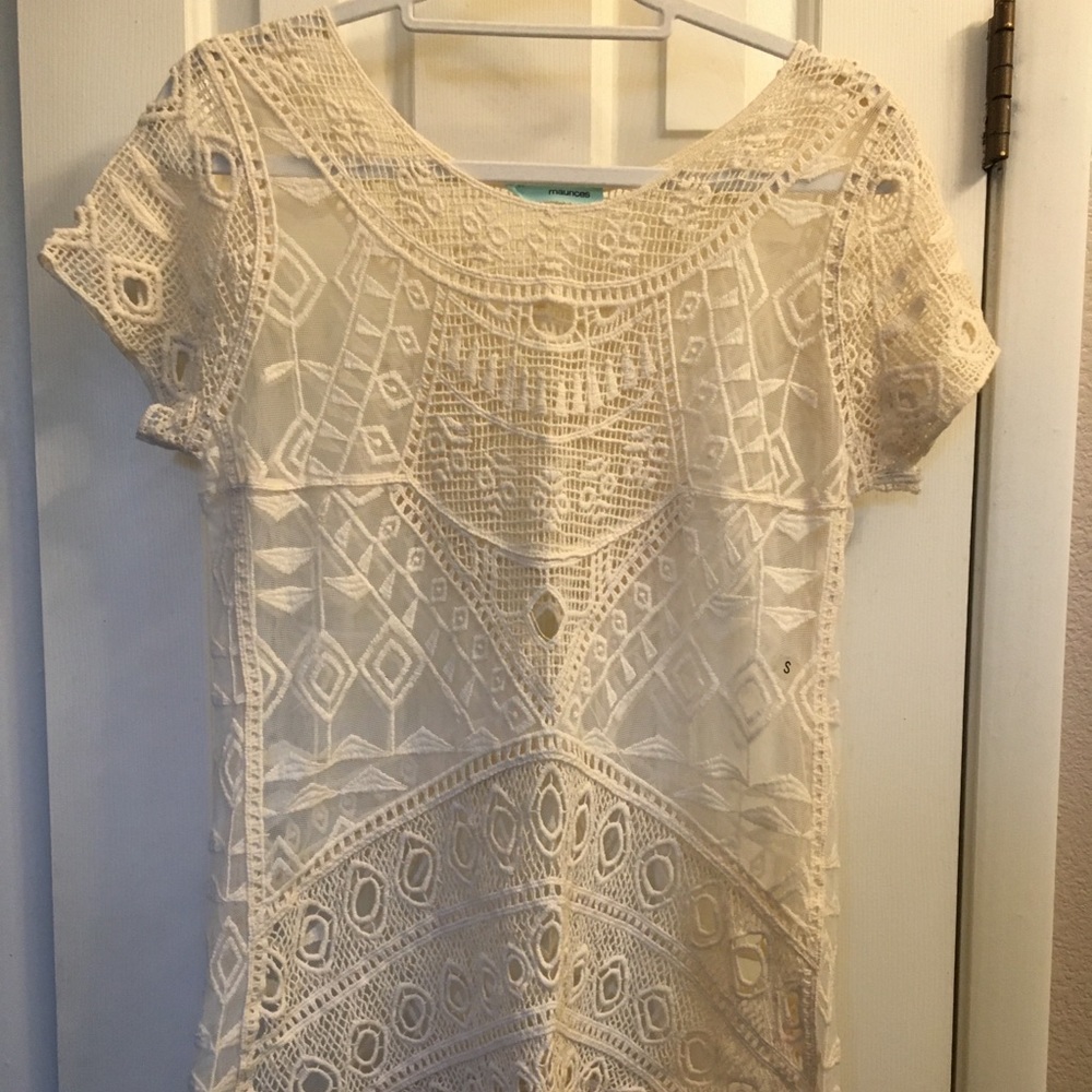 Maurices see through lace top Small